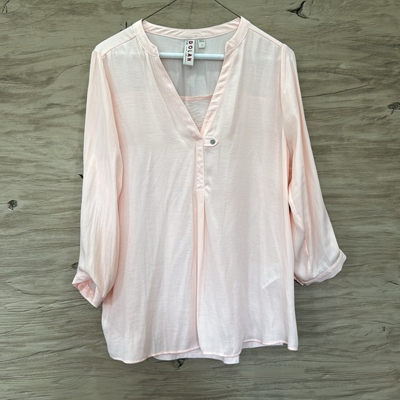 Dolan Left Coast Long Sleeve Mixed Media Blouse - Picture 2 of 6